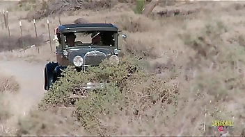 Three naughty girls and a rich guy talked a gas station worker into having group sex with them.